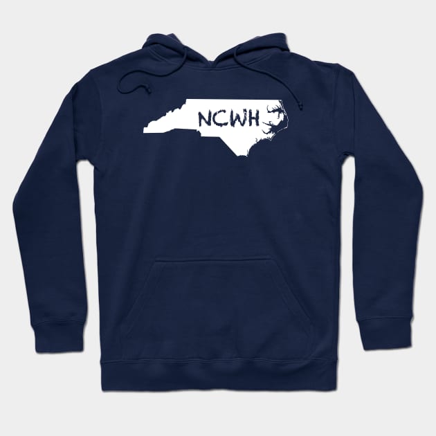 NCWH white logo Hoodie by NCwhiskeyhunters 